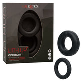 Link Up Optimum Black Dual-Density Silicone Vibrating Enhancer and Ultra-Soft Textured Support Ring Cock Rings Vibrating
